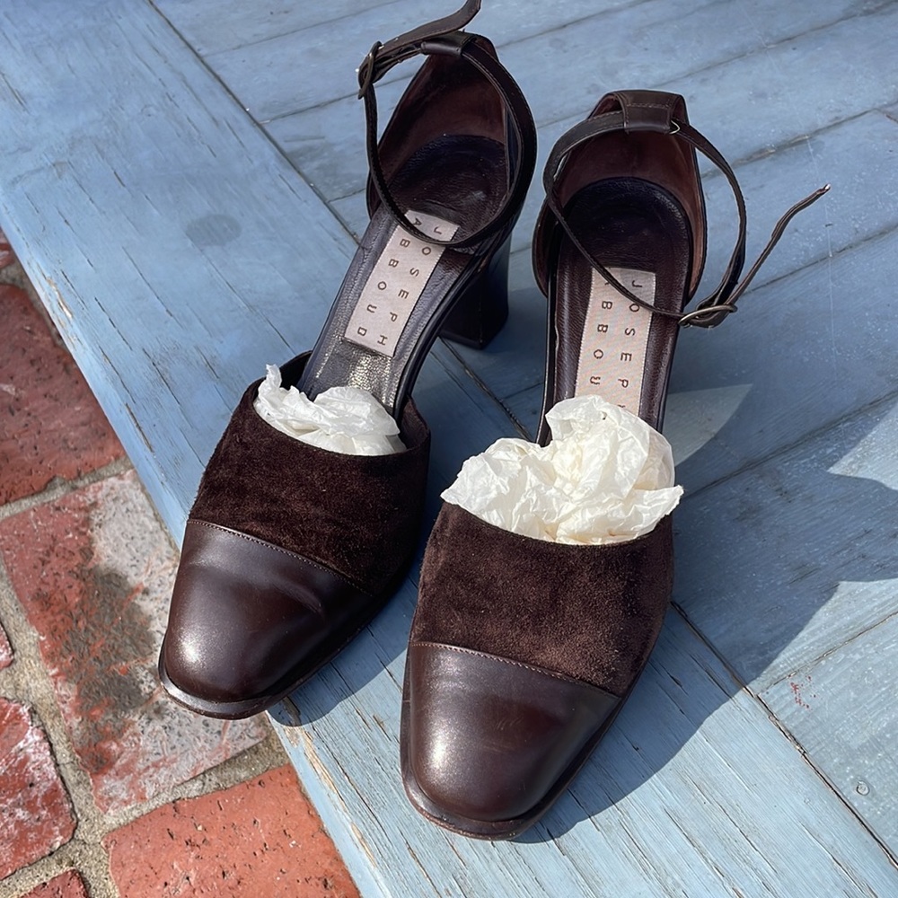 Dark Brown Leather Suede Heels | Classic Office to Dinner Pump